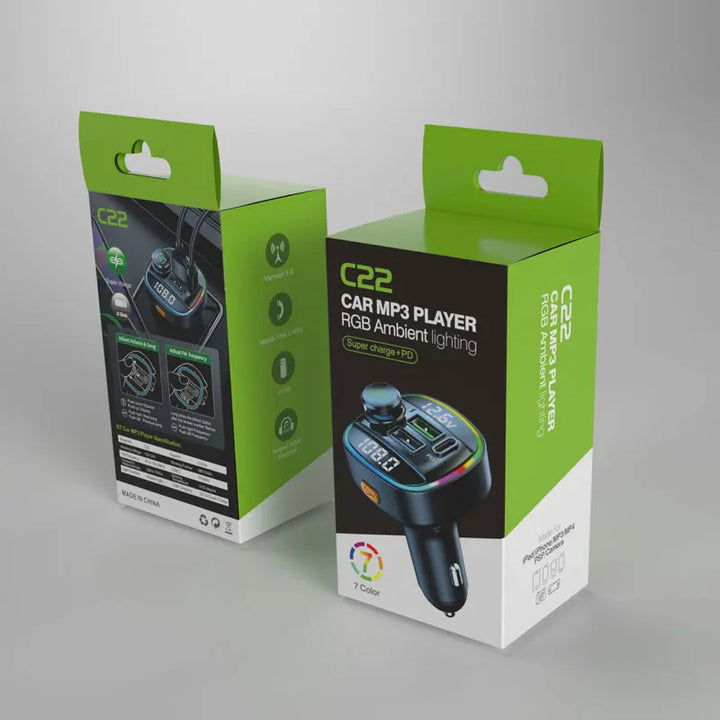 Bluetooth 5.0 FM Transmitter Handsfree Car Radio Modulator MP3 Player